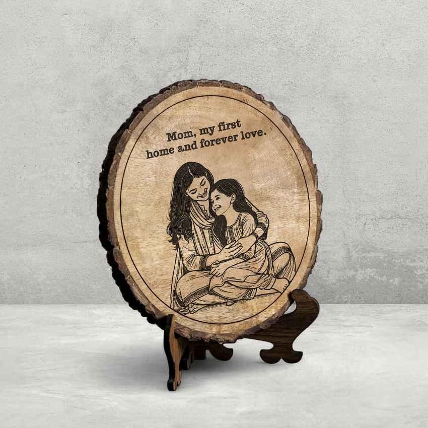 Naturenote Handcrafted Mango Wood Brown Plaque with Stand Gift Set | 8 inches