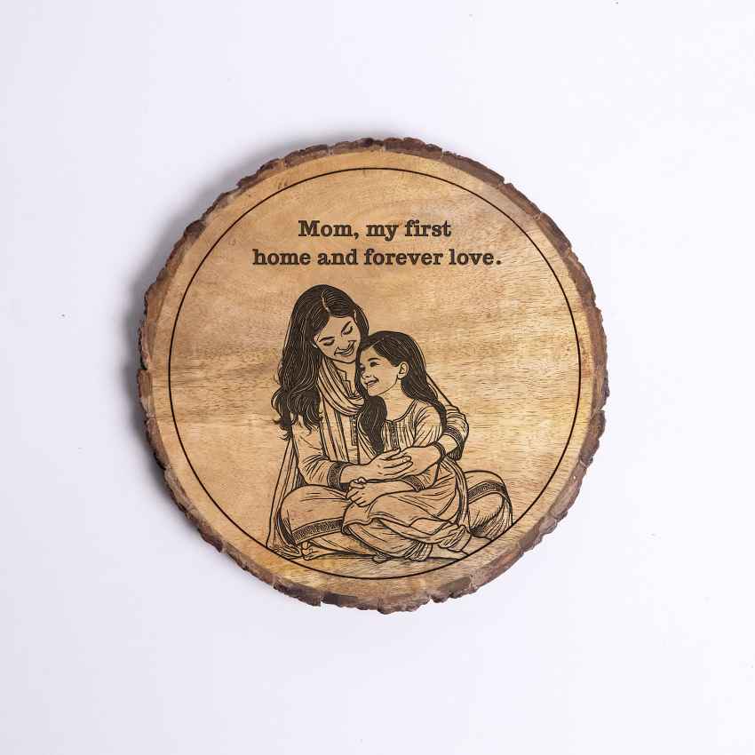 Naturenote Handcrafted Mango Wood Brown Plaque with Stand Gift Set | 8 inches