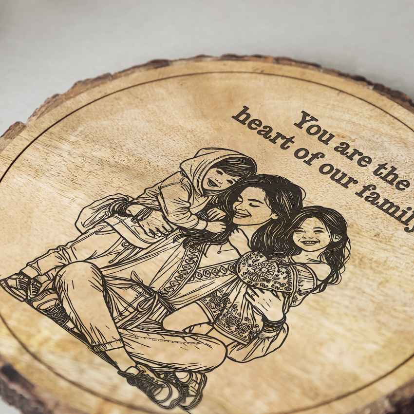 Warmwood Handcrafted Mango Wood Brown Plaque with Stand Gift Set | 8 inches