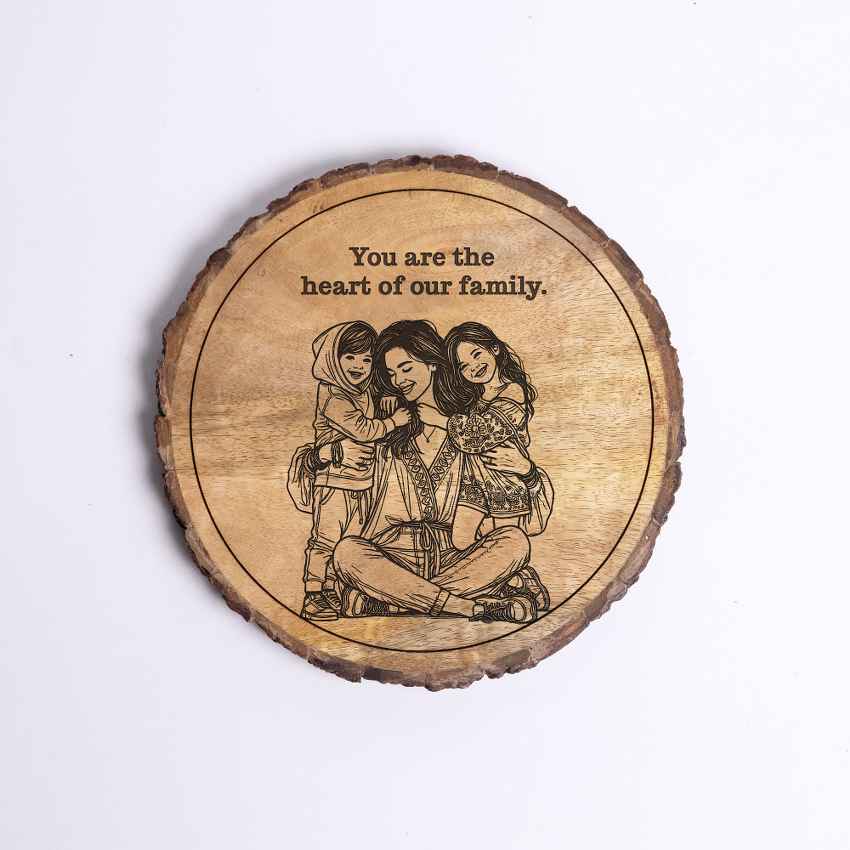Warmwood Handcrafted Mango Wood Brown Plaque with Stand Gift Set | 8 inches