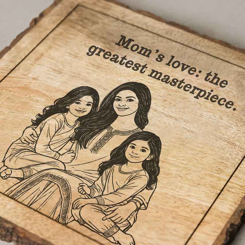 Sentiplank Handcrafted Mango Wood Brown Plaque with Stand Gift Set | 8 x 8 inches