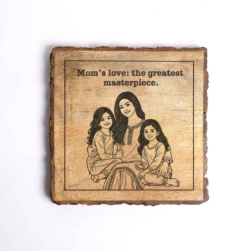 Sentiplank Handcrafted Mango Wood Brown Plaque with Stand Gift Set | 8 x 8 inches