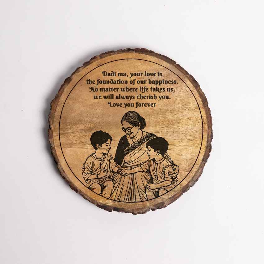 Lovebark Handcrafted Mango Wood Brown Plaque with Stand Gift Set | 8 inches