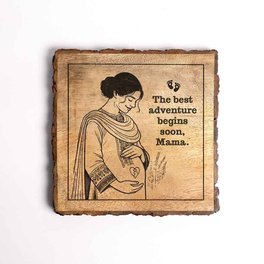 Bondedwood Handcrafted Mango Wood Brown Plaque with Stand Gift Set | 8 x 8 inches