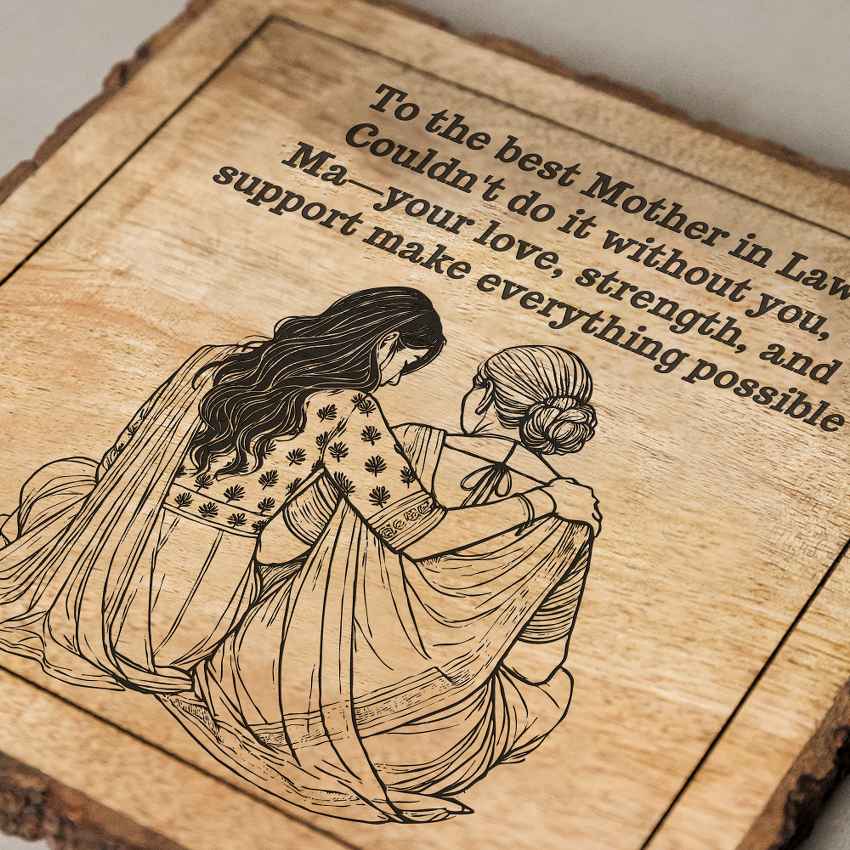 Legacyleaf Handcrafted Mango Wood Brown Plaque with Stand Gift Set | 8 x 8 inches