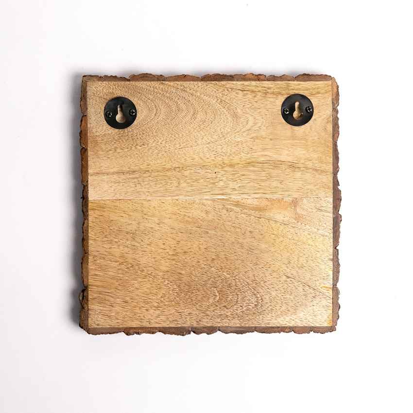 Nurtureetched Handcrafted Mango Wood Brown Plaque with Stand Gift Set | 8 x 8 inches