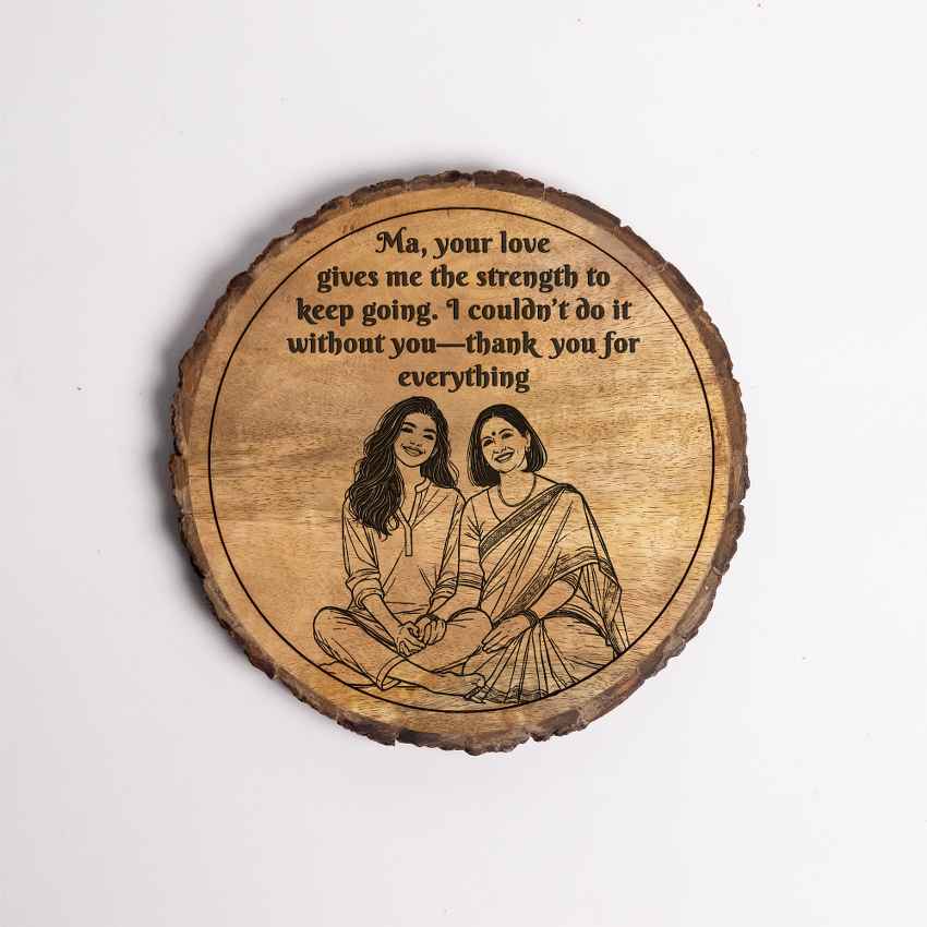 Barkbond Handcrafted Mango Wood Brown Plaque with Stand Gift Set | 8 inches
