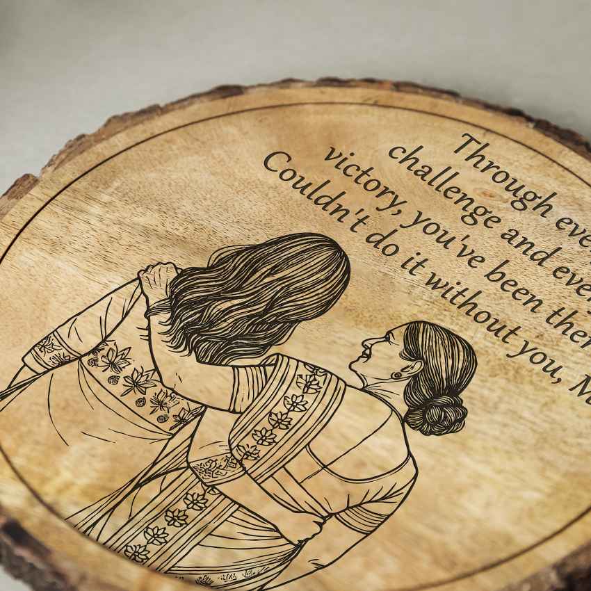 Hearthknot Handcrafted Mango Wood Brown Plaque with Stand Gift Set | 8 inches