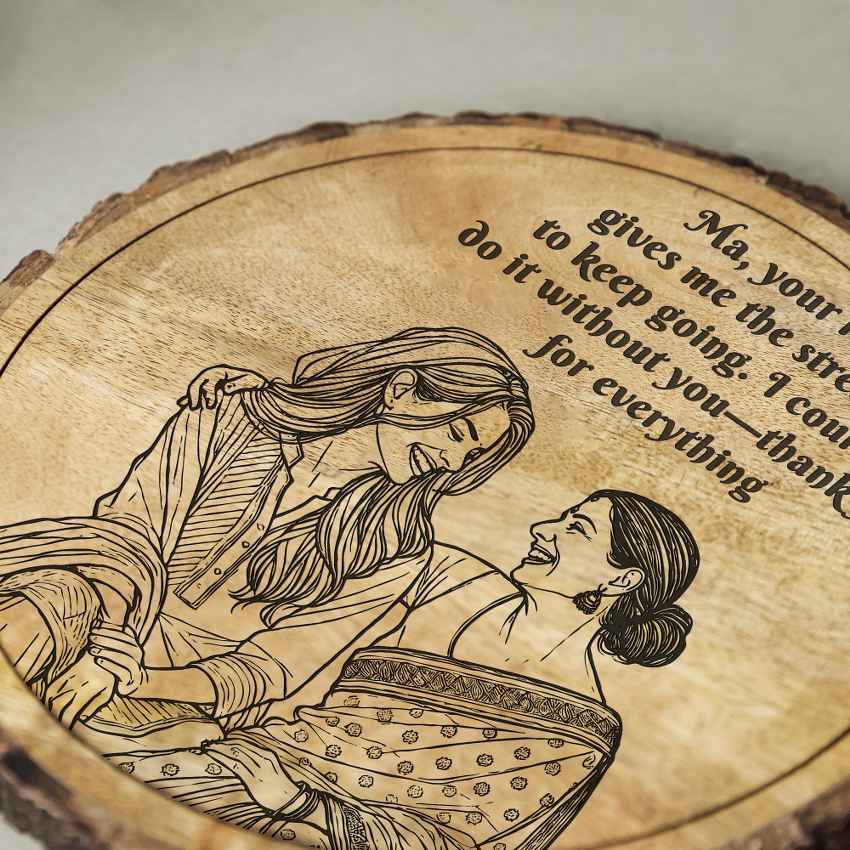Embraceboard Handcrafted Mango Wood Brown Plaque with Stand Gift Set | 8 inches
