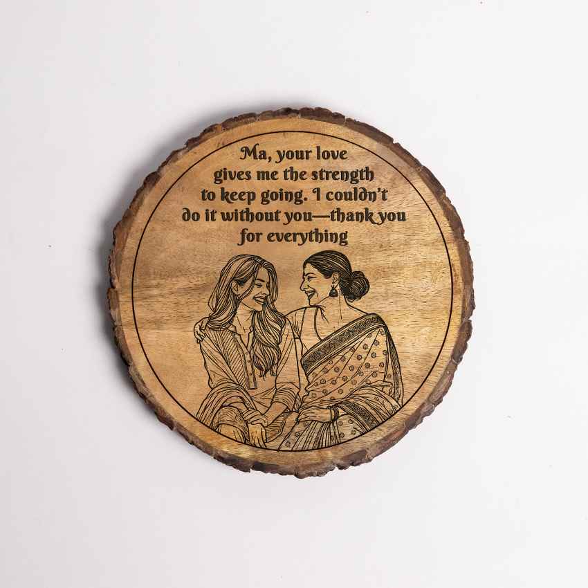 Embraceboard Handcrafted Mango Wood Brown Plaque with Stand Gift Set | 8 inches