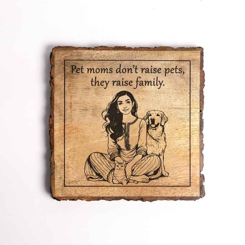 Soulroot Handcrafted Mango Wood Brown Plaque with Stand Gift Set | 8 x 8 inches