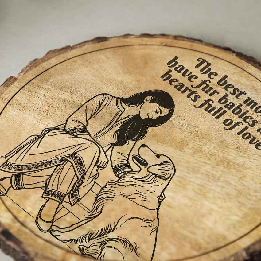 Gracebark Handcrafted Mango Wood Brown Plaque with Stand Gift Set | 8 inches