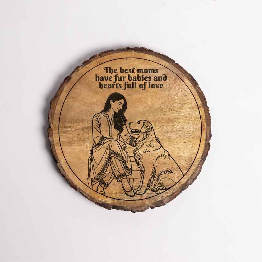 Gracebark Handcrafted Mango Wood Brown Plaque with Stand Gift Set | 8 inches