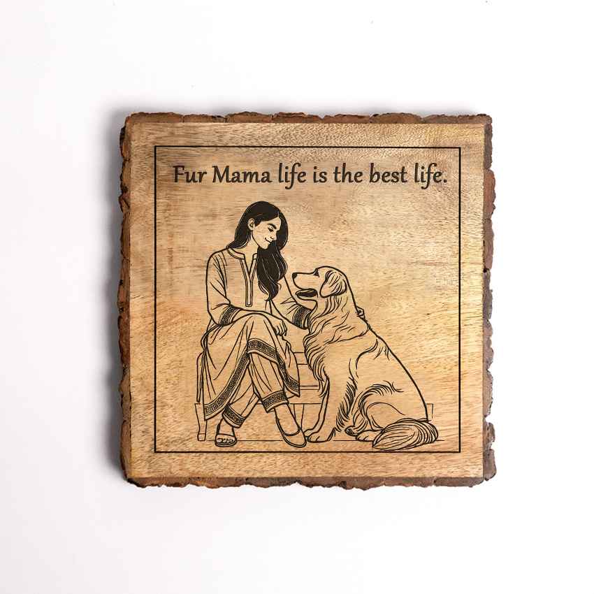 Plankaura Handcrafted Mango Wood Brown Plaque with Stand Gift Set | 8 x 8 inches