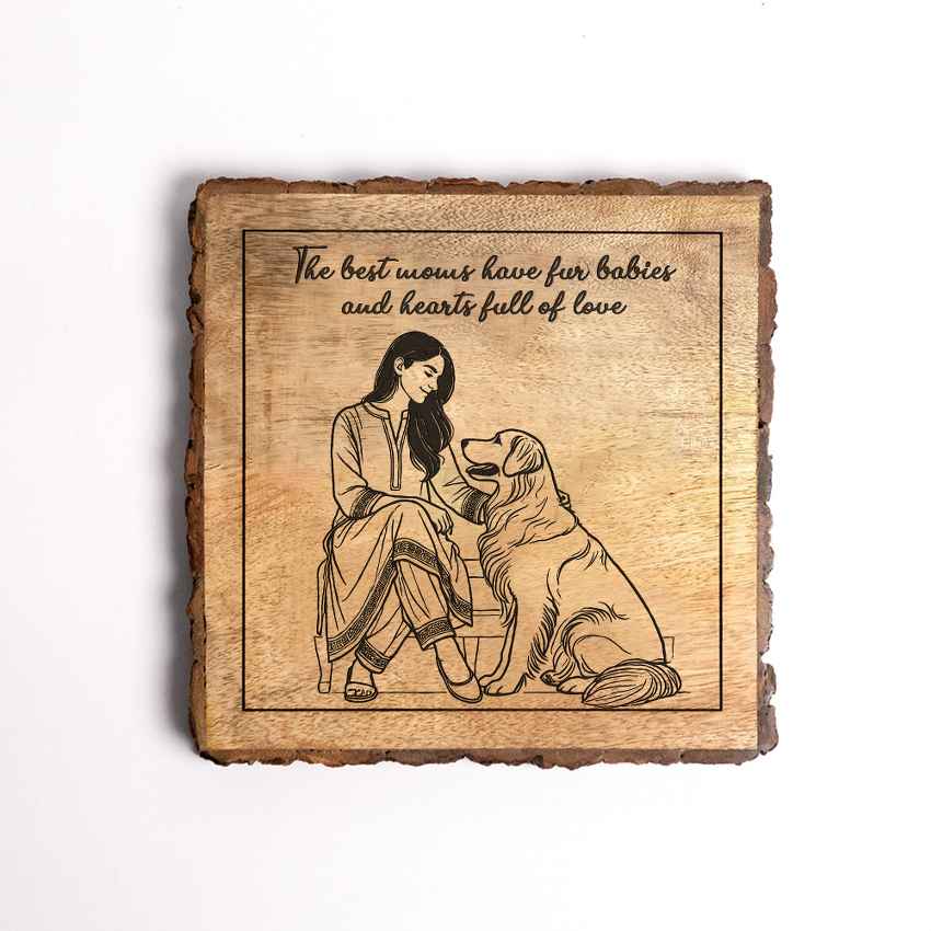 Eternamom Handcrafted Mango Wood Brown Plaque with Stand Gift Set | 8 x 8 inches