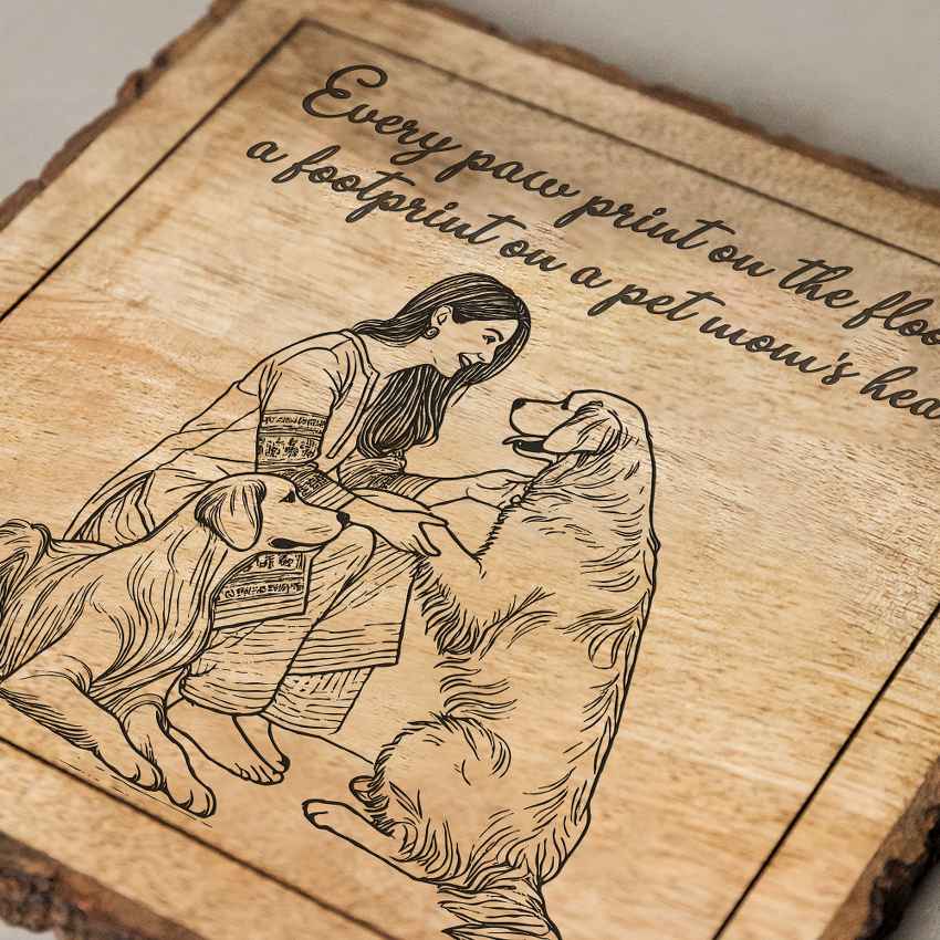 Rootkraft Handcrafted Mango Wood Brown Plaque with Stand Gift Set | 8 x 8 inches
