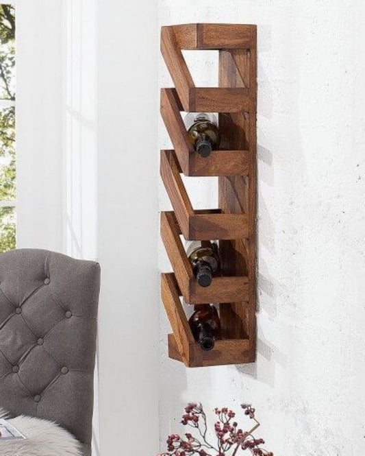 Sheesham Wood Wine Wall Rack
