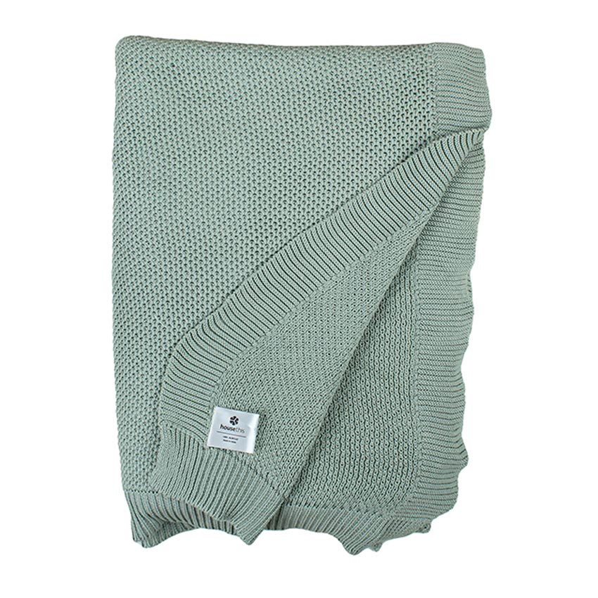 Fresh Vibrant Knitted Cotton Throw | 56 x 90 inches