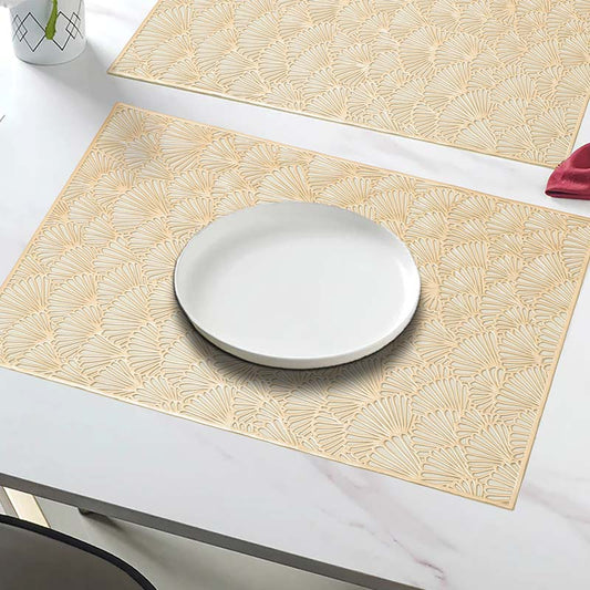 Trendy Gold Metallic Rectangle Place Mats | 12x18 Inches | Set of 4 Default Title