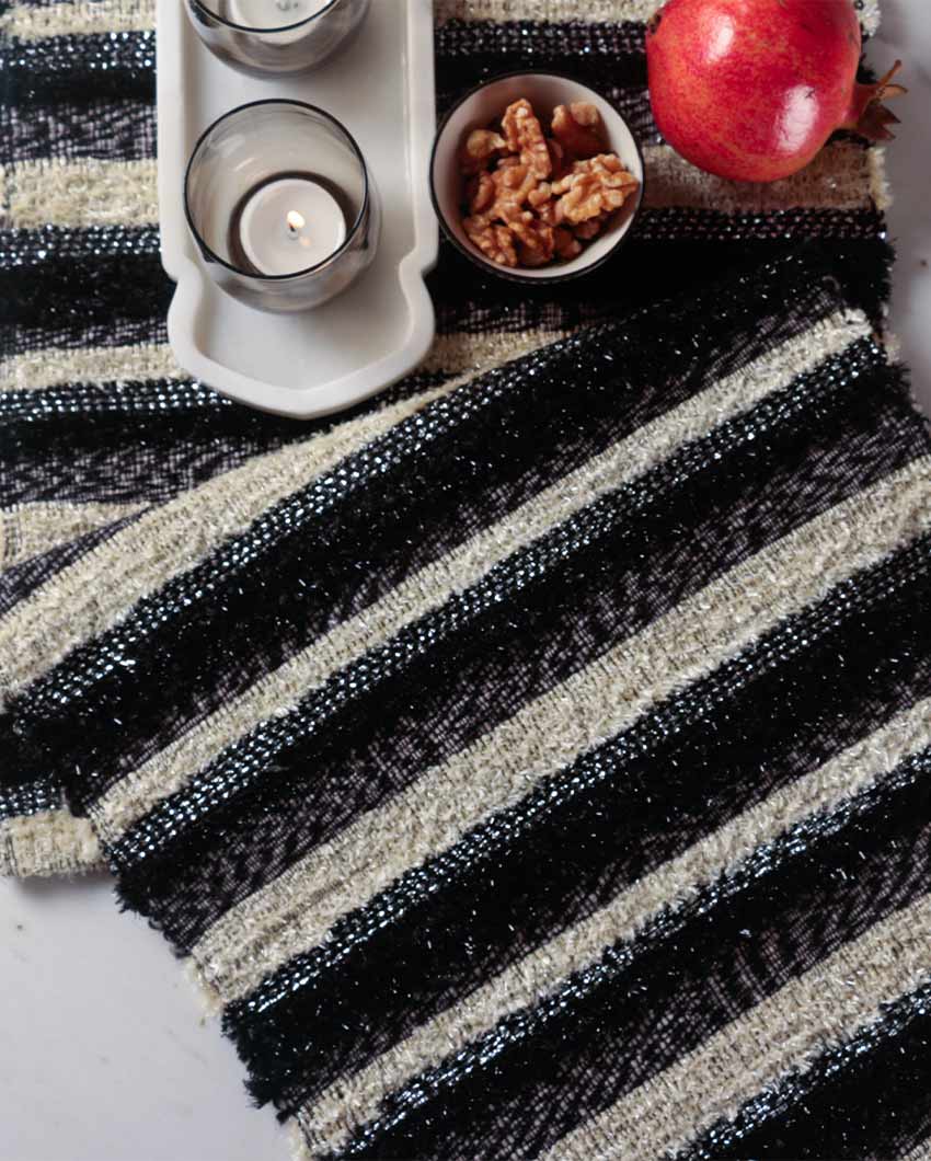 Glitzy Piano Viscose Table Runner | 78 x 13 inches