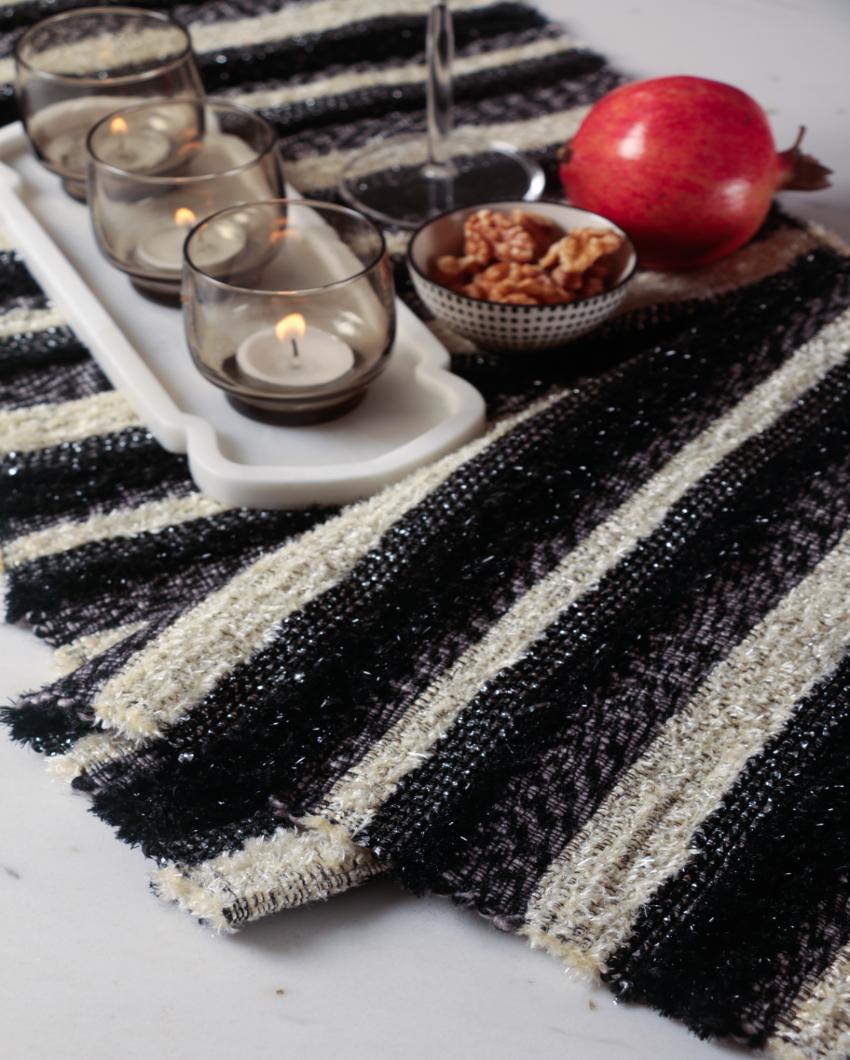 Glitzy Piano Viscose Table Runner | 78 x 13 inches