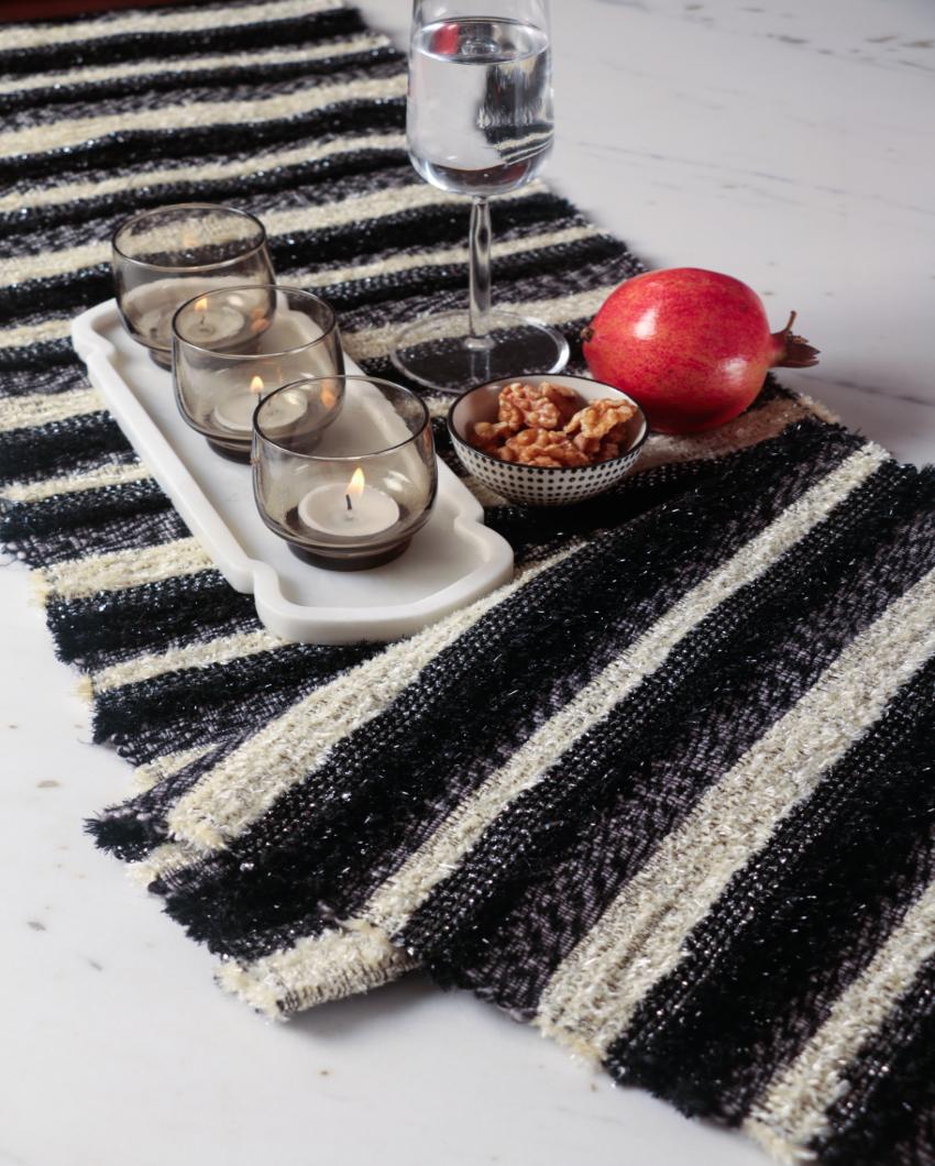 Glitzy Piano Viscose Table Runner | 78 x 13 inches