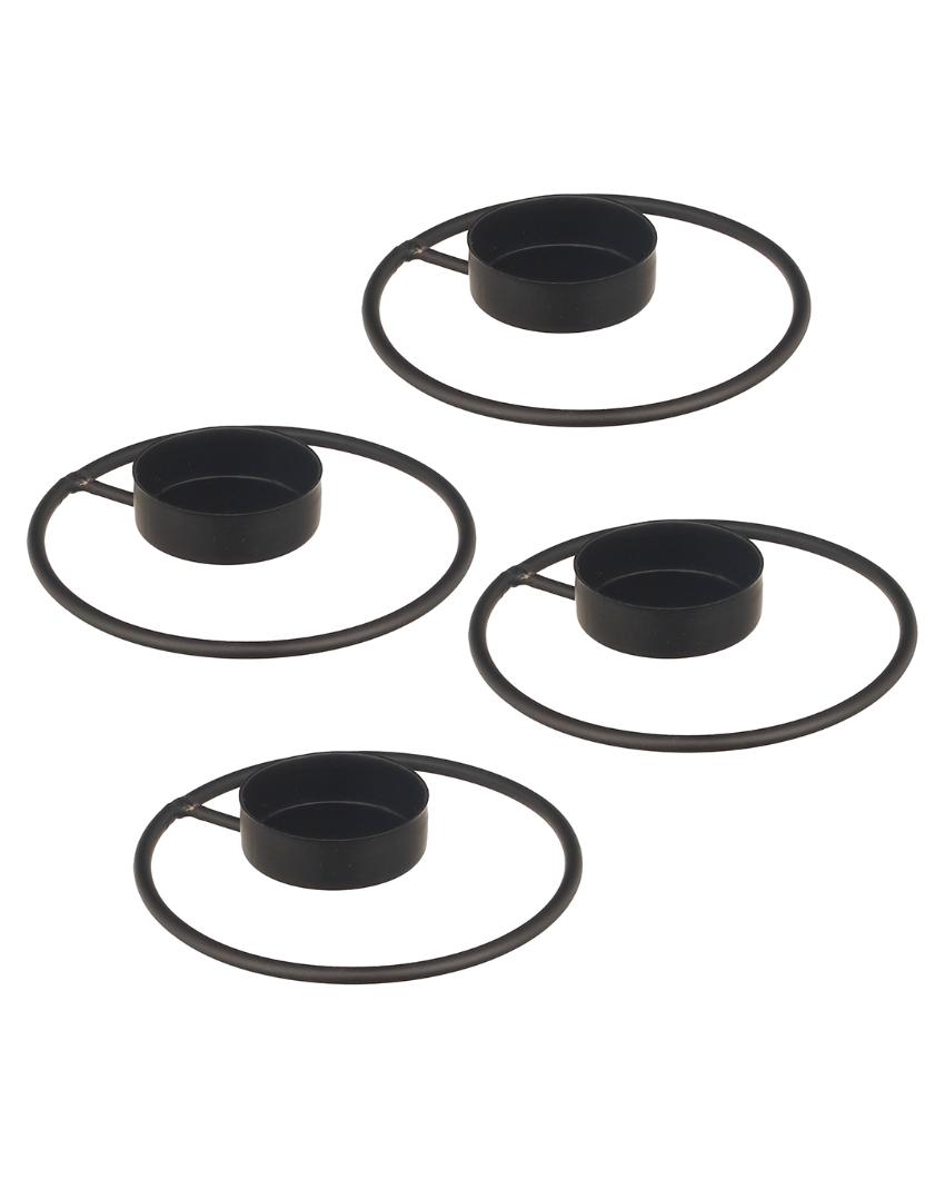 Rustic Radiance Tea Light Candle Holders | Set Of 4 | 4 x 2 inches