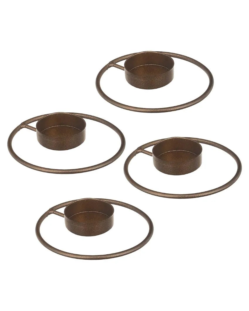 Rustic Radiance Tea Light Candle Holders | Set Of 4 | 4 x 2 inches
