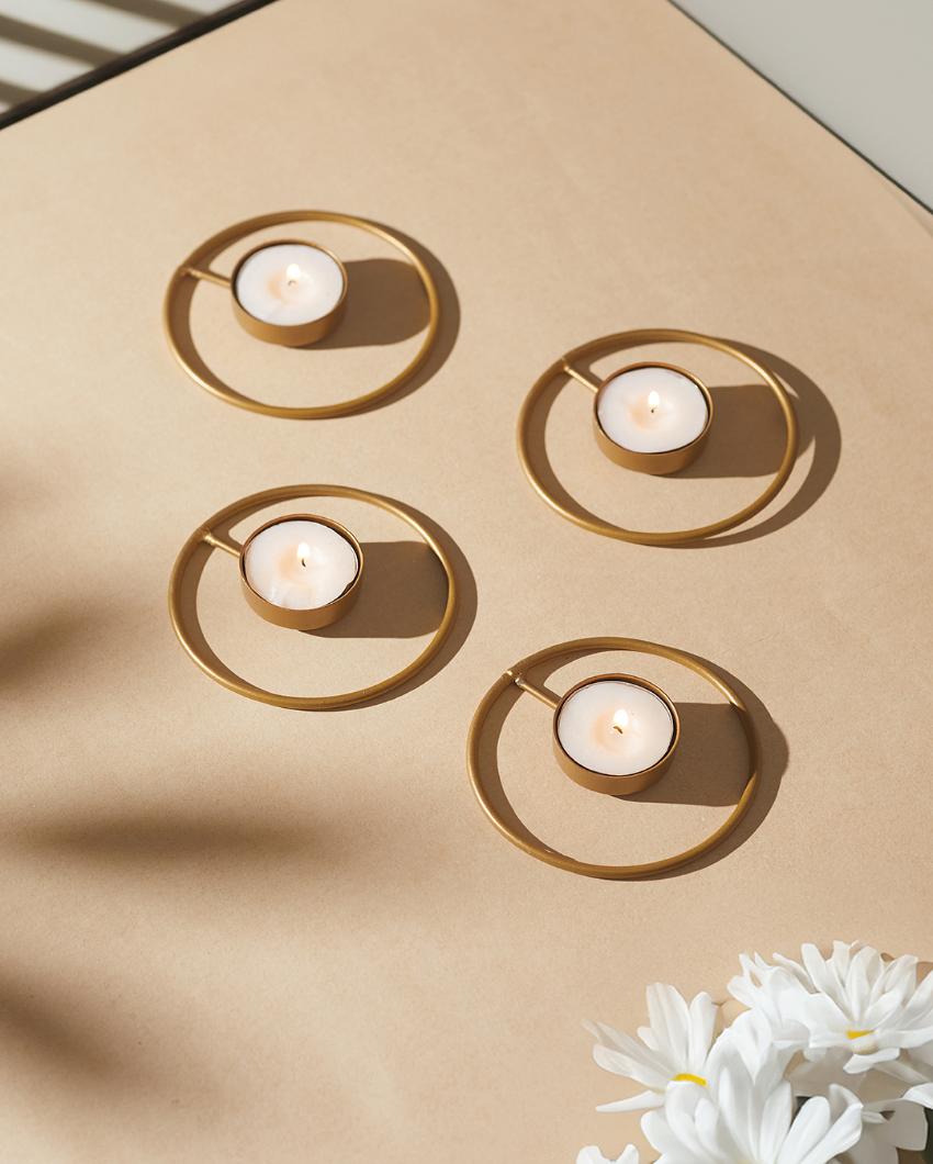Rustic Radiance Tea Light Candle Holders | Set Of 4 | 4 x 2 inches