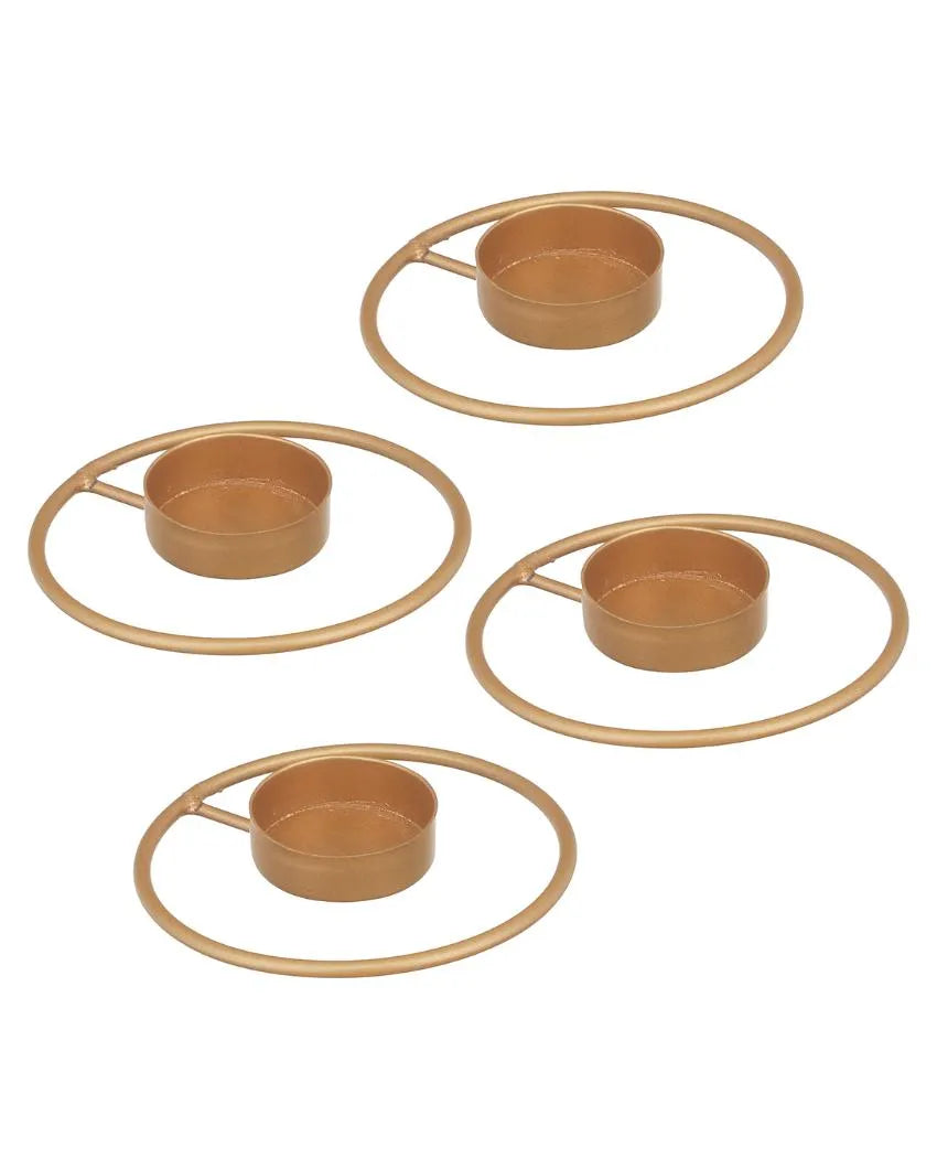 Rustic Radiance Tea Light Candle Holders | Set Of 4 | 4 x 2 inches