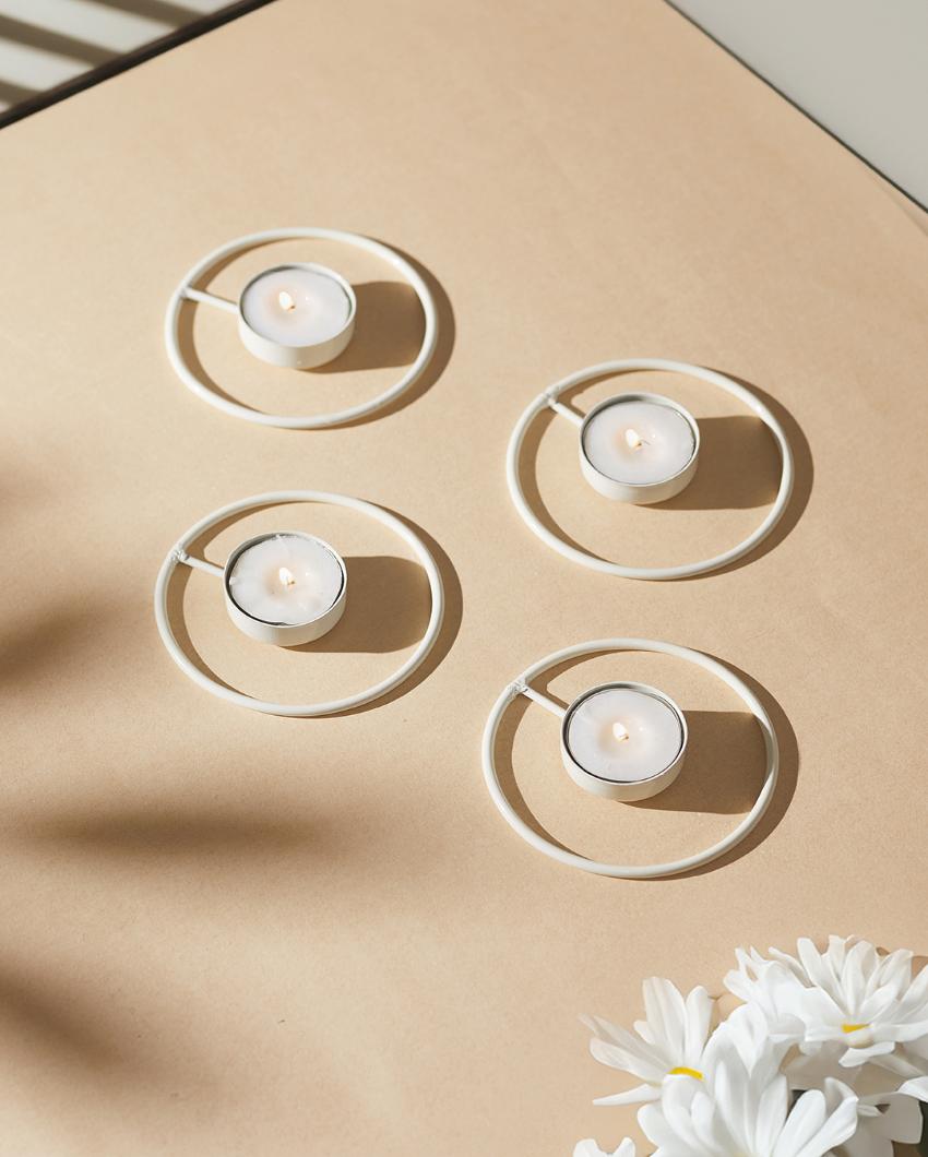Rustic Radiance Tea Light Candle Holders | Set Of 4 | 4 x 2 inches