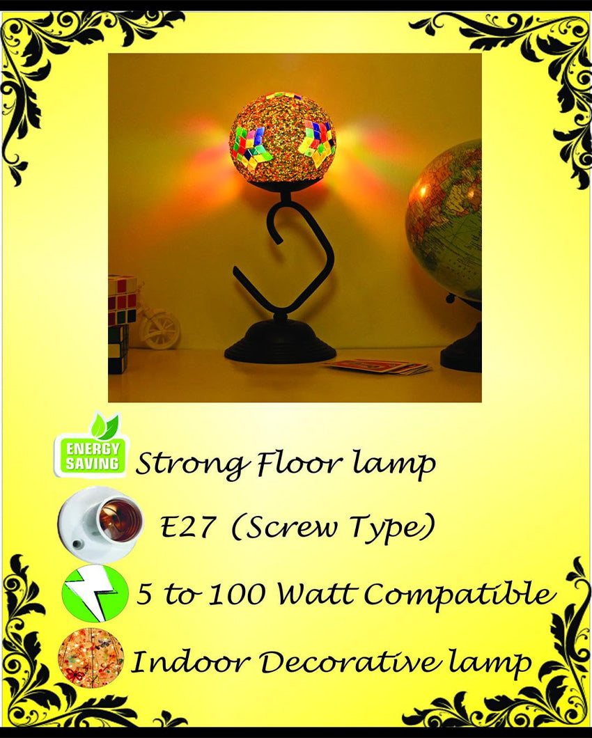 Clean Indoor Multicolor Glass Shade Table lamp | 6 x 15 inches