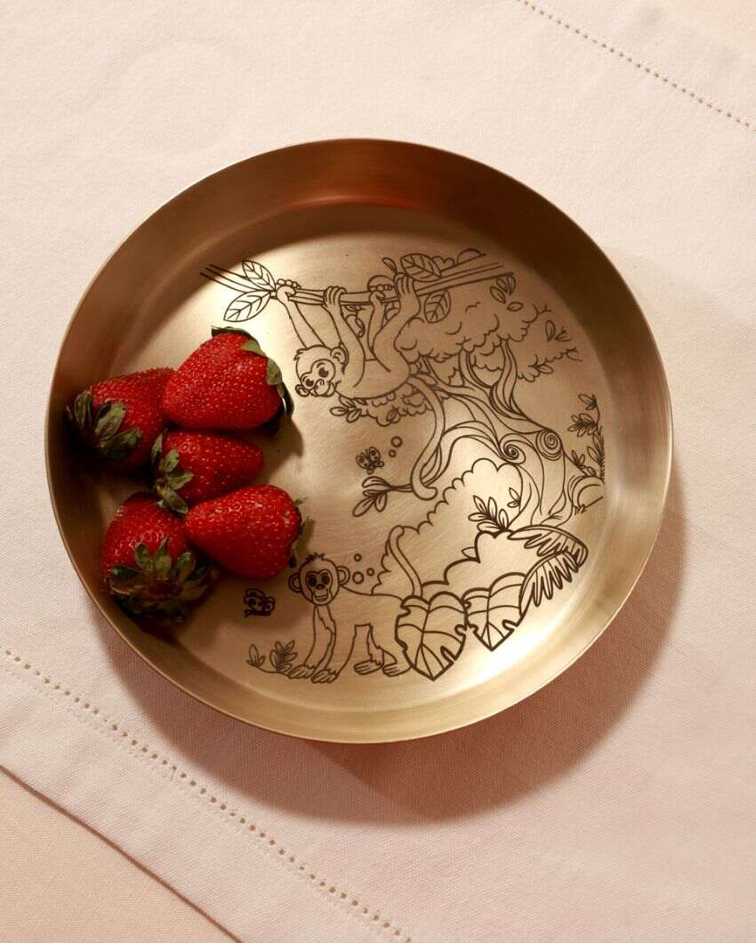 Little Royals Brass Thali Dinner Set | 5 Pieces