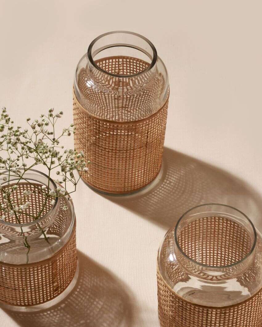 Boho Bloom Rattan Vases | Set Of 3