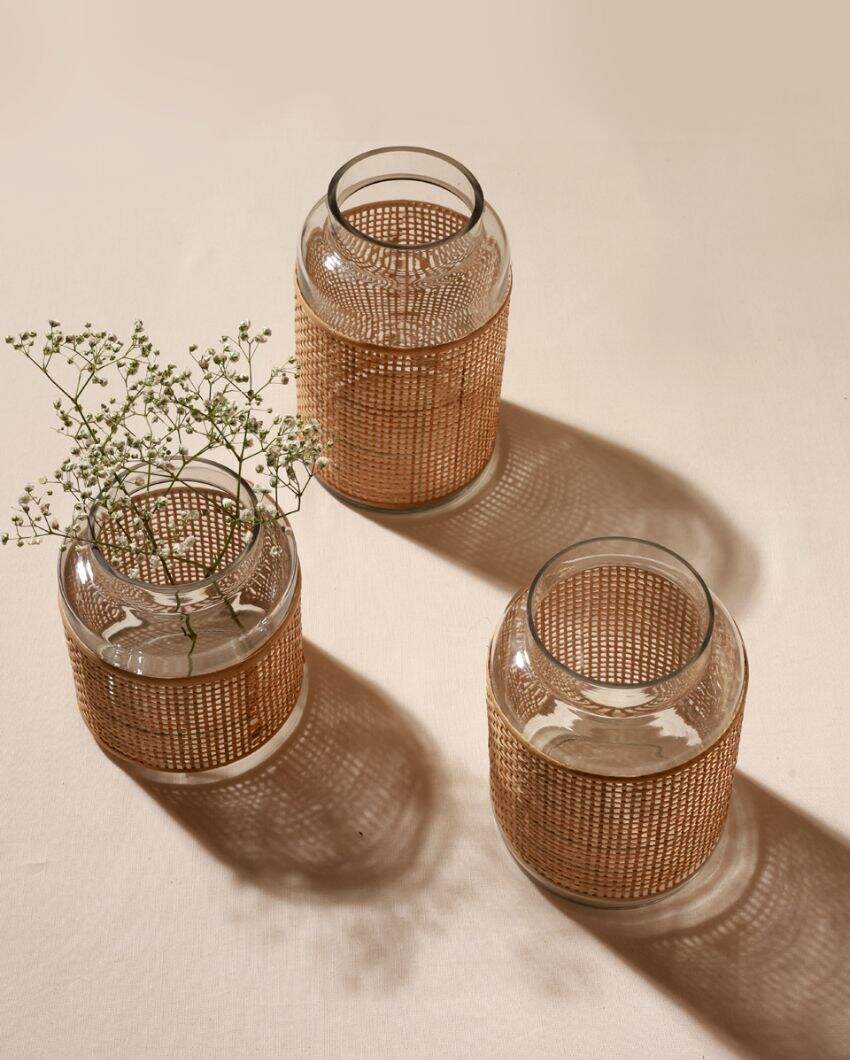 Boho Bloom Rattan Vases | Set Of 3