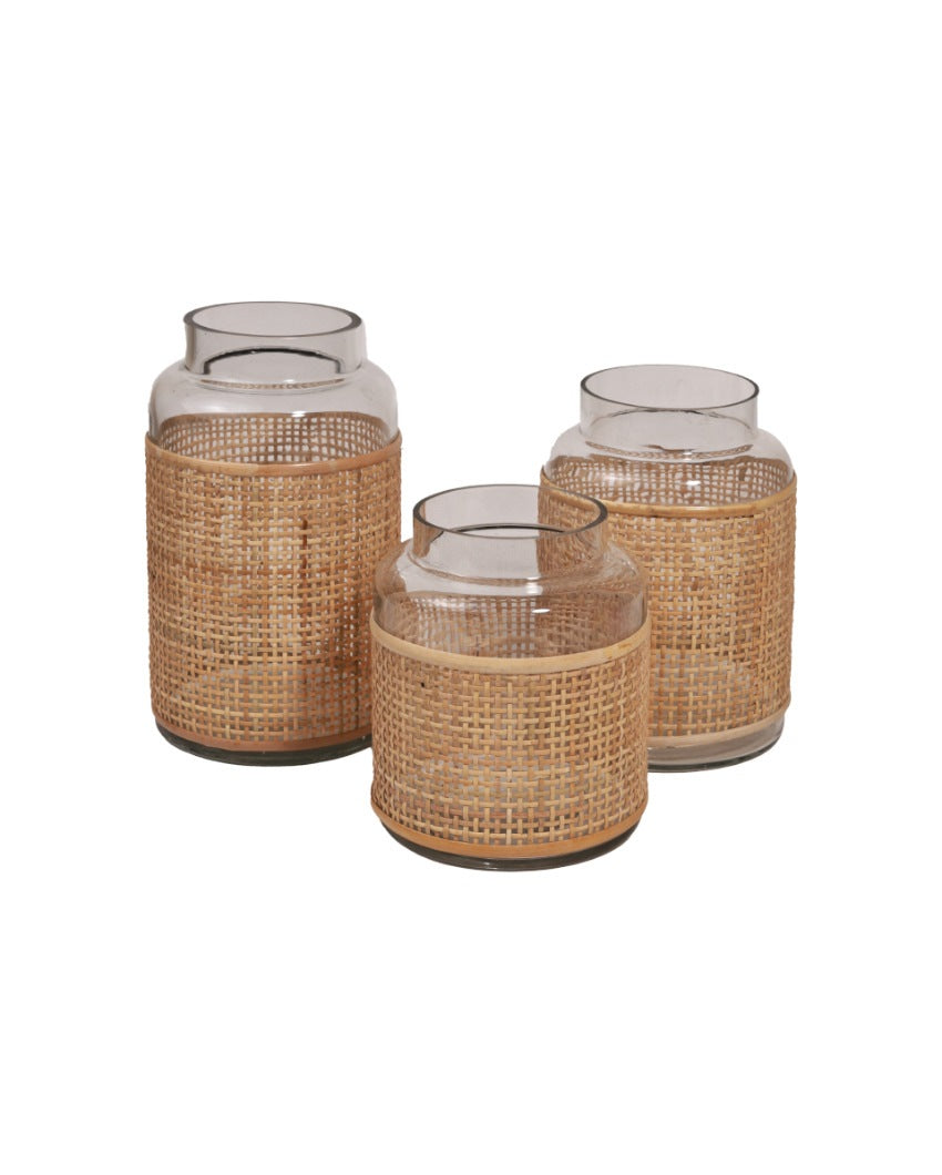 Boho Bloom Rattan Vases | Set Of 3