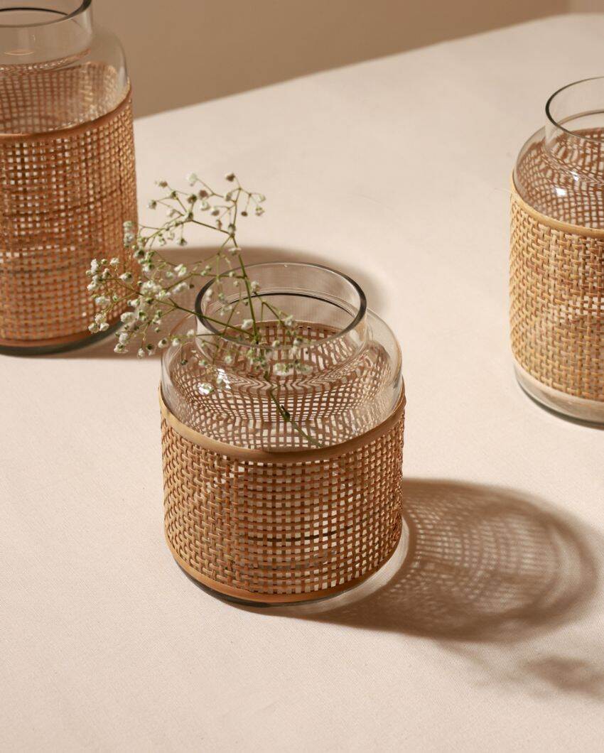 Boho Bloom Rattan Vase
