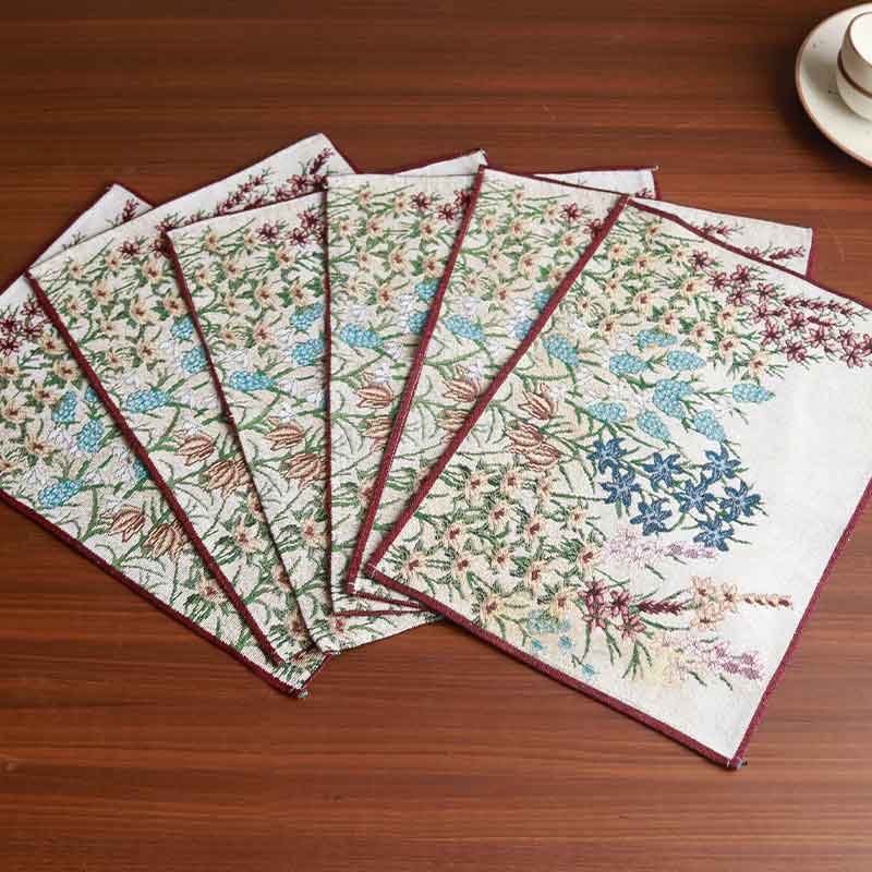 Floral Symphony Cotton Table Runner & Placemats Set