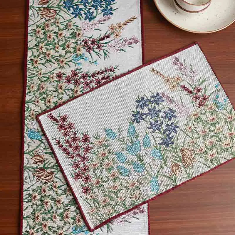 Floral Symphony Cotton Table Runner & Placemats Set