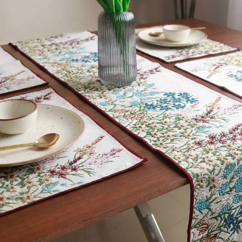 Floral Symphony Cotton Table Runner & Placemats Set