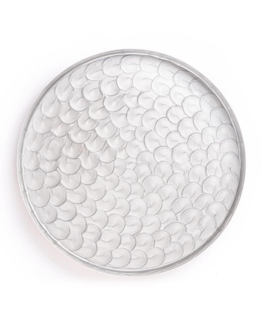 Round Shell Metal Tray Grey