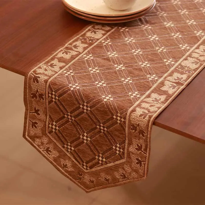Brown Chennile Lasercut Table Runner Default Title