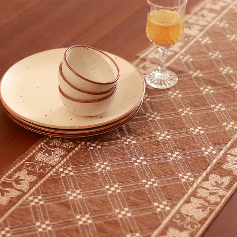 Brown Chennile Lasercut Table Runner Default Title
