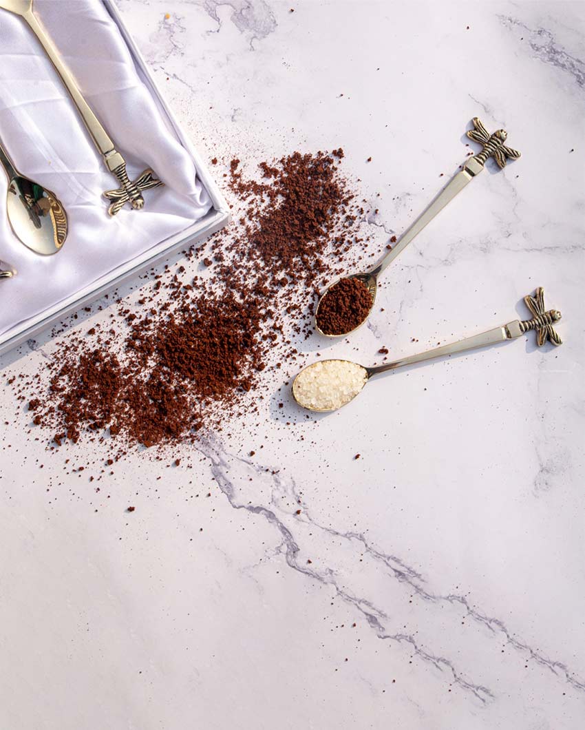 Elegant Gold-Toned Stirring Auric Tea Spoon | Set of 6 | 5 inches