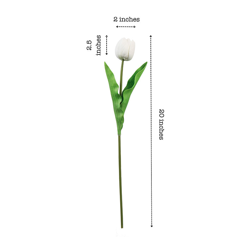 Charming Artificial Tulip Flower Sticks Without Vase | Set of 5 | 1.6 feet