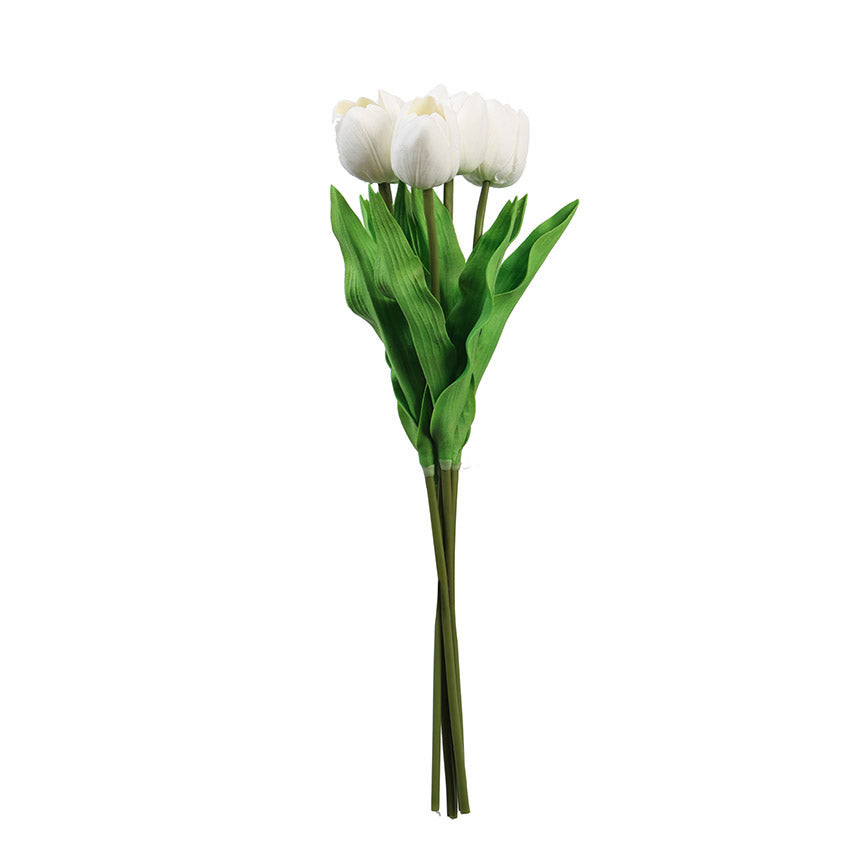 Charming Artificial Tulip Flower Sticks Without Vase | Set of 5 | 1.6 feet
