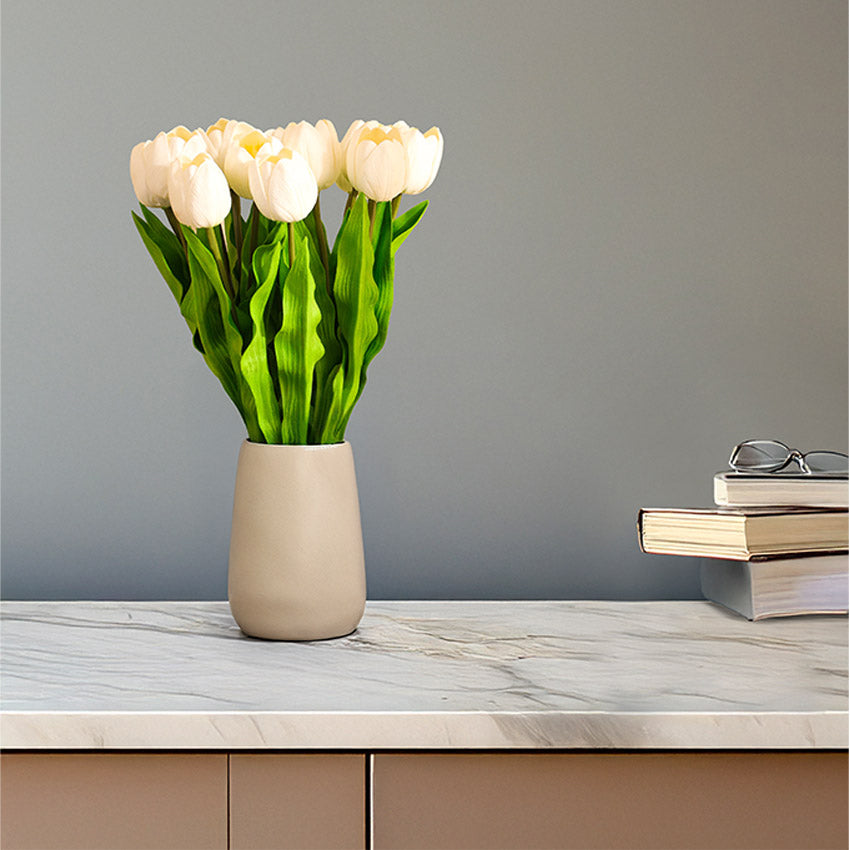 Charming Artificial Tulip Flower Sticks Without Vase | Set of 5 | 1.6 feet