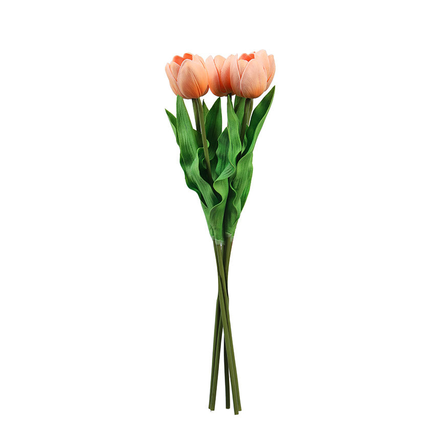 Charming Artificial Tulip Flower Sticks Without Vase | Set of 5 | 1.6 feet