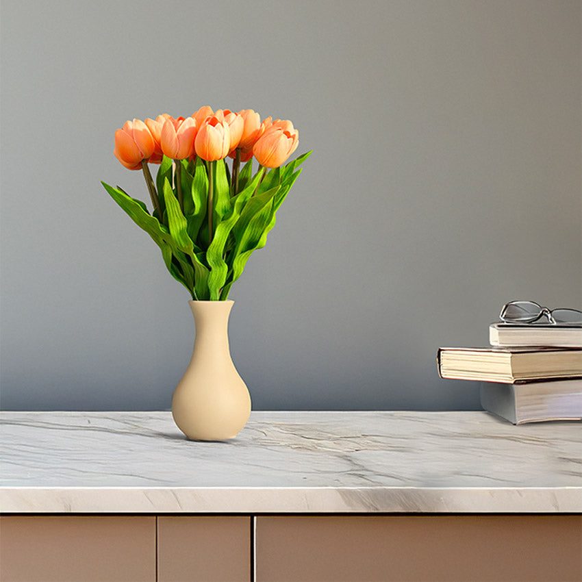 Charming Artificial Tulip Flower Sticks Without Vase | Set of 5 | 1.6 feet