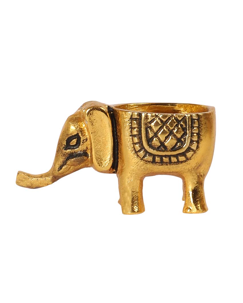 Aluminium Elephant Tealight Holders | Set Of 2 | 3 x 3 x 5 inches